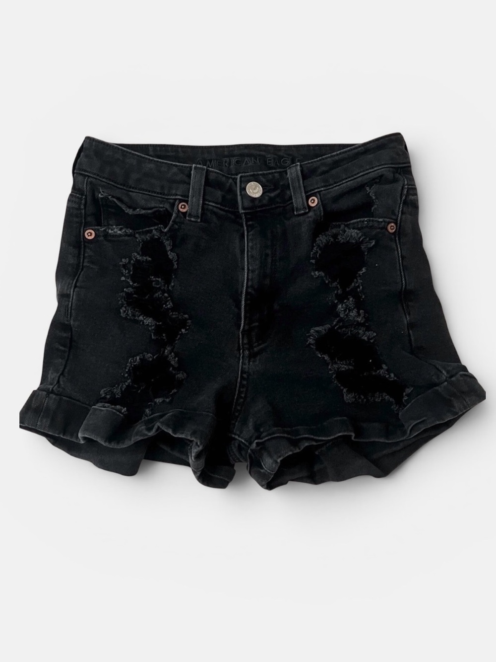 American Eagle Outfitters Black Distressed Jean Shorts